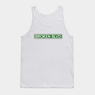 Broken Blvd Street Sign Tank Top